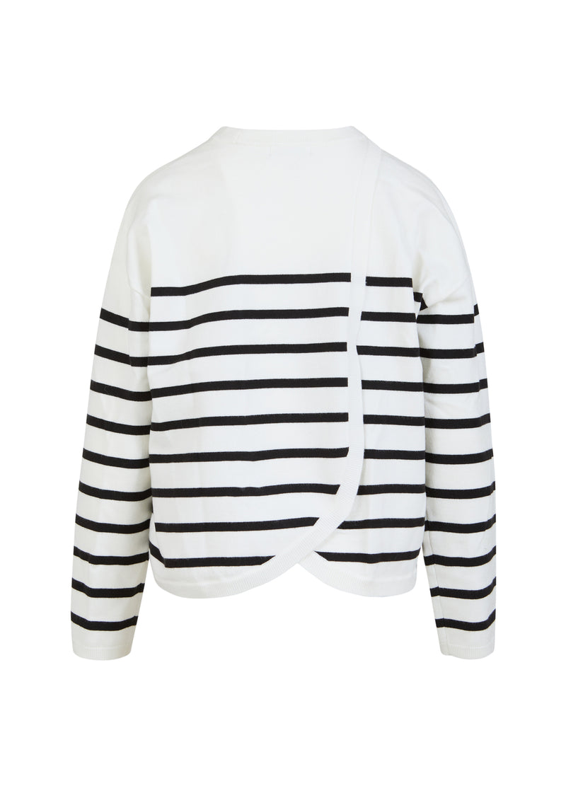 CC Heart CC HEART COLLINS STRIK ÅBEN RYG SWEATER Knitwear Offwhite/black stripe - 256