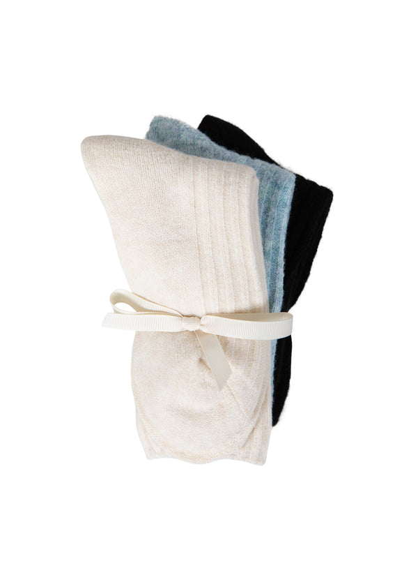 CC Heart CC HEART COZY ULDSOKKER Accessories Black/blue melange/off white - 199