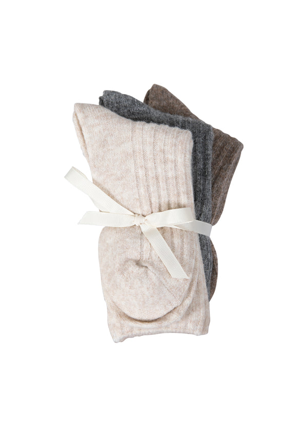 CC Heart CC HEART COZY ULDSOKKER Accessories Hazel melange/grey melange/off white melange - 399