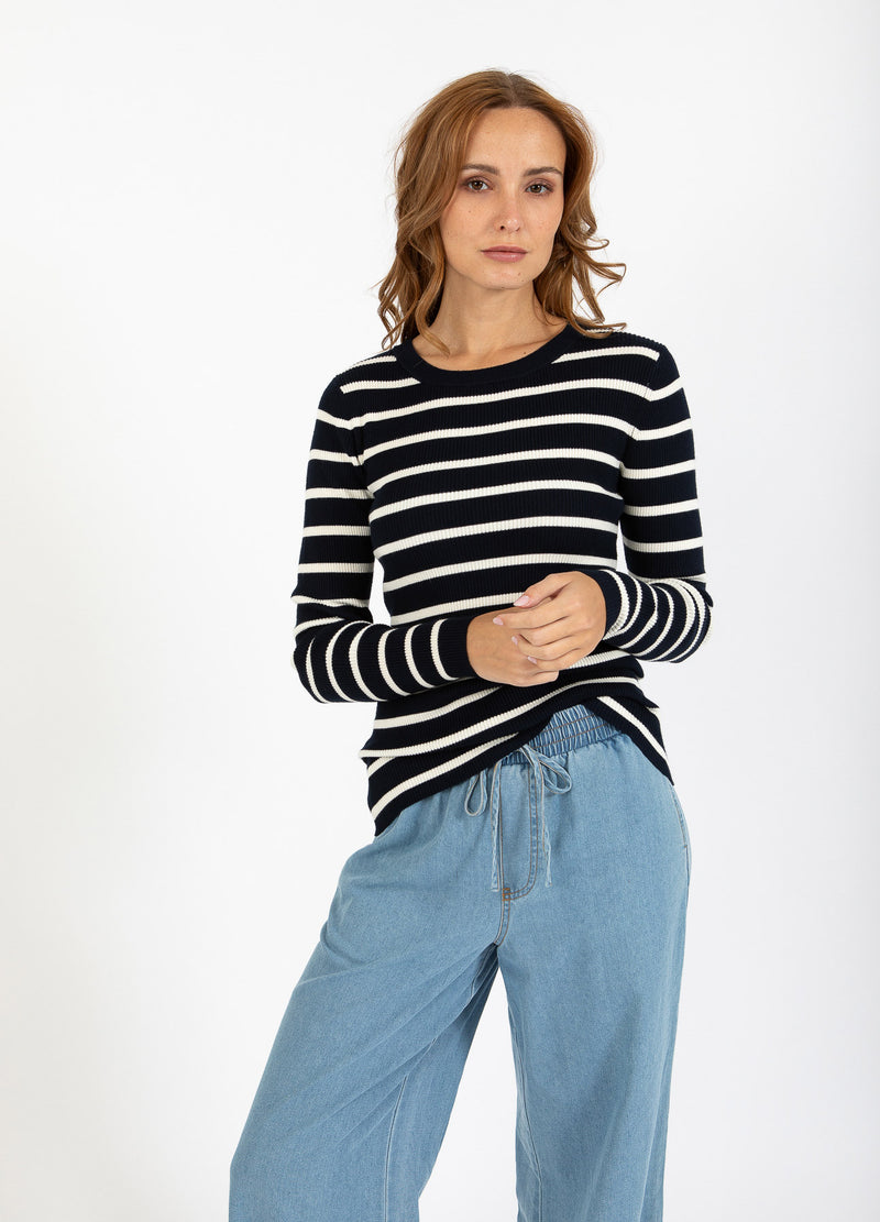 CC Heart CC HEART ELENA STRIK BLUSE Knitwear Off white/navy stipes - 258