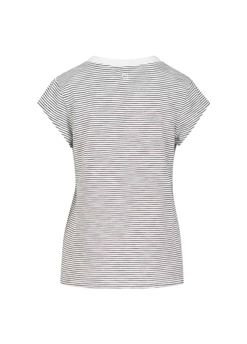 CC Heart CC HEART ELLEN STRIBET KORTÆRMET T-SHIRT T-Shirt Black stripe - 107
