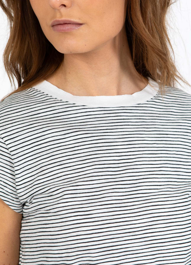 CC Heart CC HEART ELLEN STRIBET KORTÆRMET T-SHIRT T-Shirt Black stripe - 107