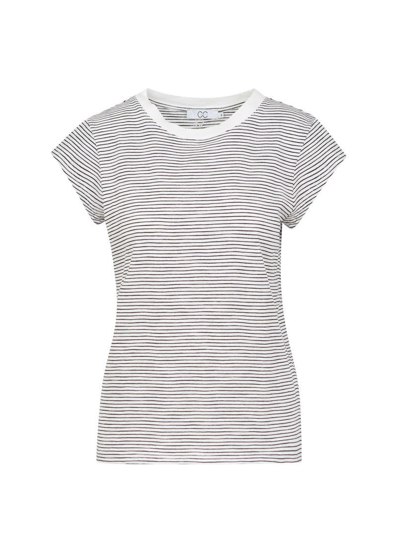 CC Heart CC HEART ELLEN STRIBET KORTÆRMET T-SHIRT T-Shirt Black stripe - 107
