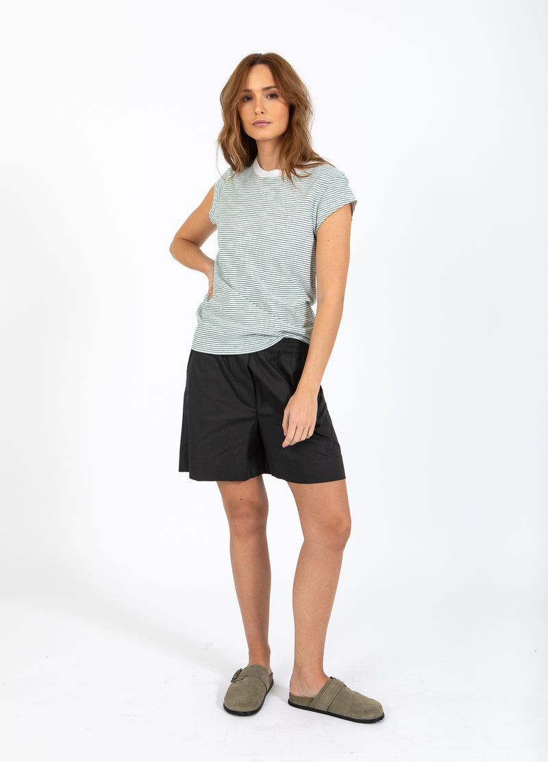 CC Heart CC HEART ELLEN STRIBET KORTÆRMET T-SHIRT T-Shirt Green stripe - 447