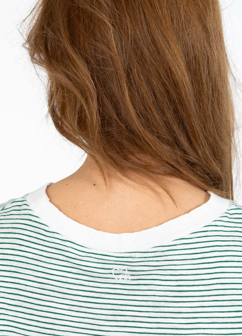 CC Heart CC HEART ELLEN STRIBET KORTÆRMET T-SHIRT T-Shirt Green stripe - 447
