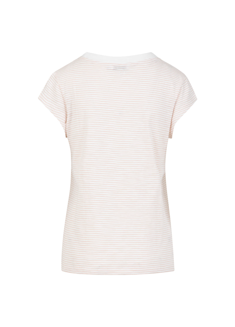 CC Heart CC HEART ELLEN STRIBET KORTÆRMET T-SHIRT T-Shirt Rose stripe - 646