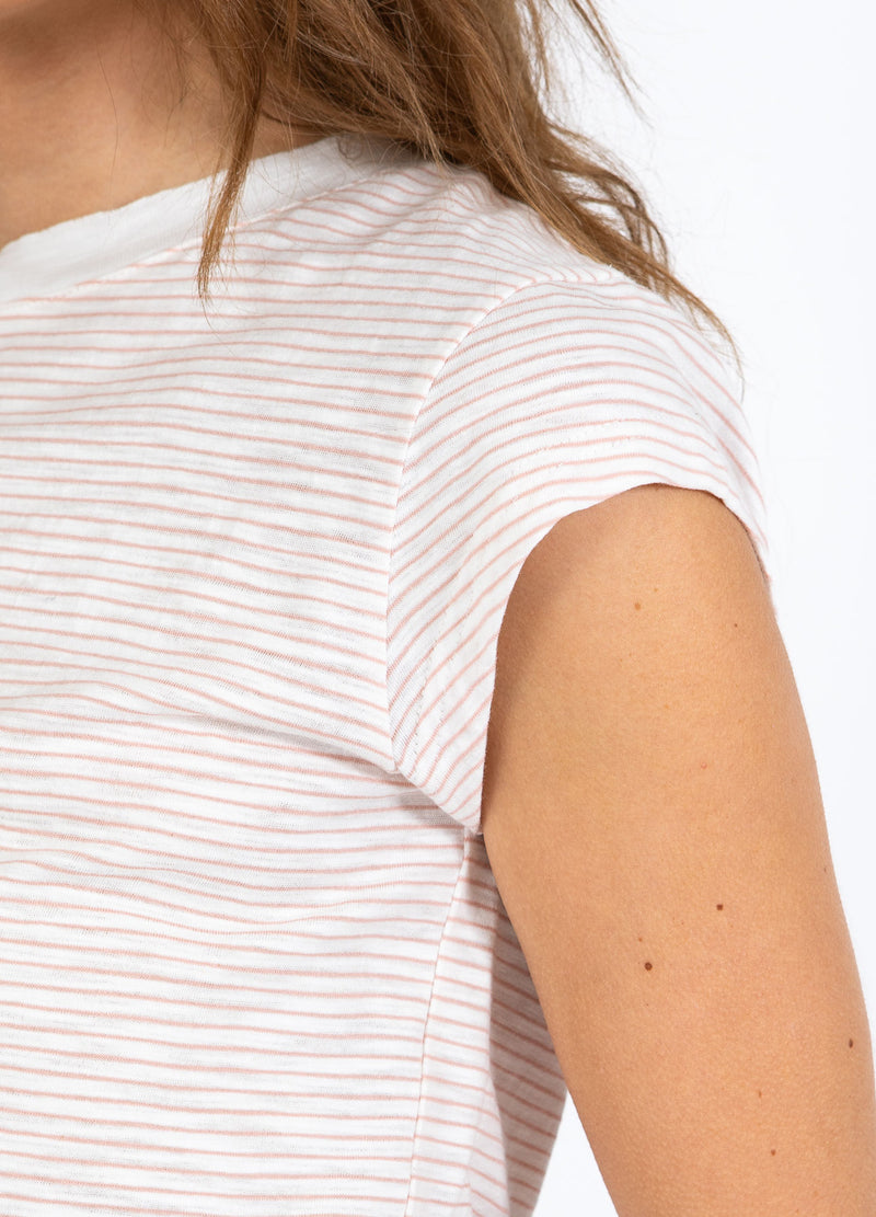 CC Heart CC HEART ELLEN STRIBET KORTÆRMET T-SHIRT T-Shirt Rose stripe - 646