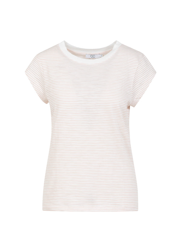 CC Heart CC HEART ELLEN STRIBET KORTÆRMET T-SHIRT T-Shirt Rose stripe - 646