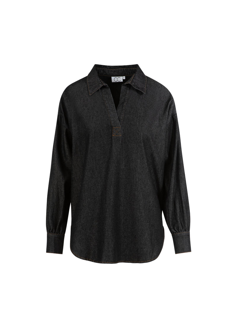 CC Heart CC HEART ELLIS DENIM TUNIKA SKJORTE Shirt/Blouse Black blue denim - 150
