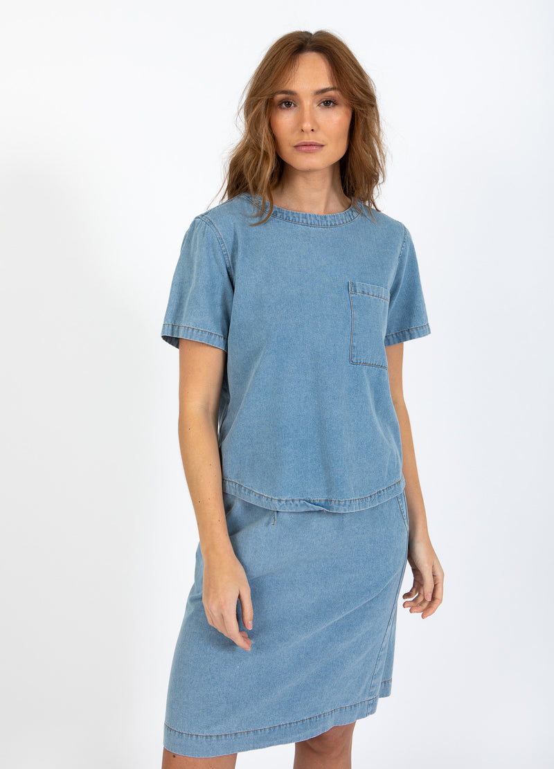 CC Heart CC HEART ELLIS KORT DENIMSKJORTE Shirt/Blouse Blue denim - 510