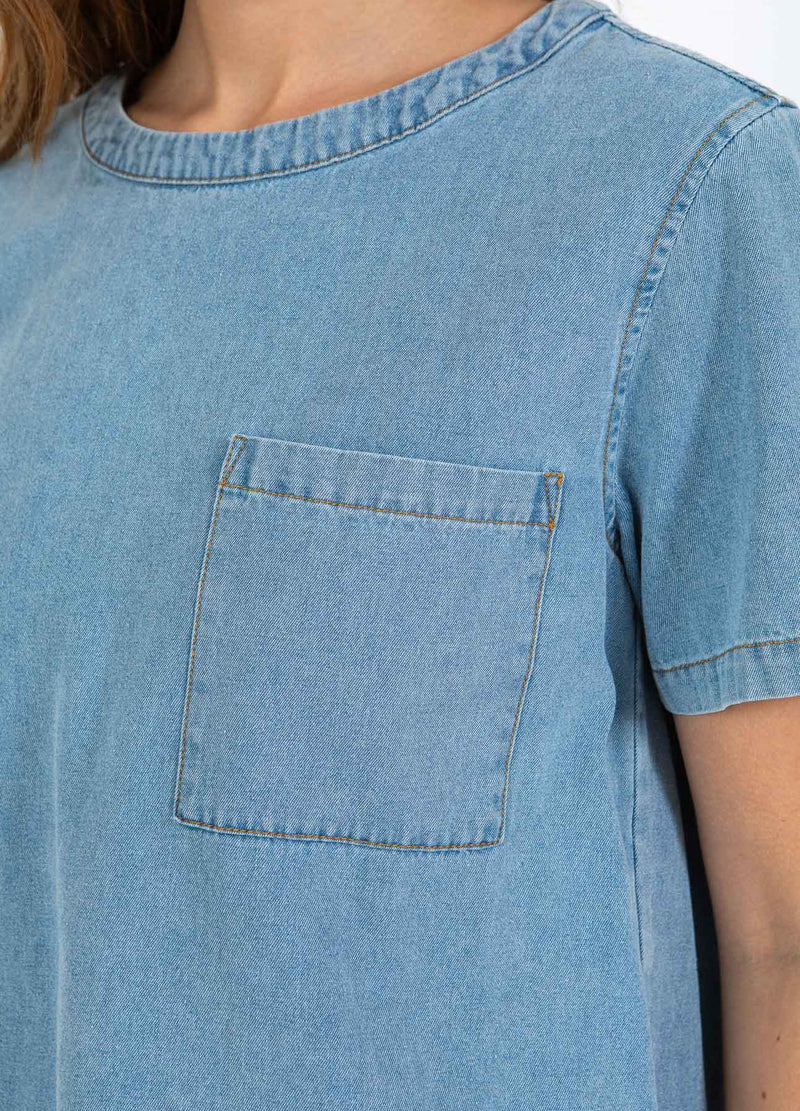 CC Heart CC HEART ELLIS KORT DENIMSKJORTE Shirt/Blouse Blue denim - 510