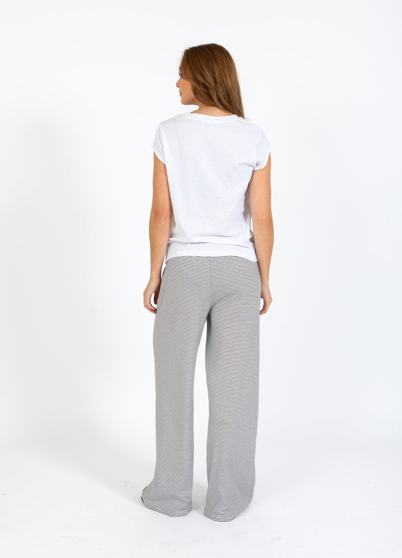 CC Heart CC HEART ELYSE LØSE JERSEYBUKSER Pants White/black stripe - 269