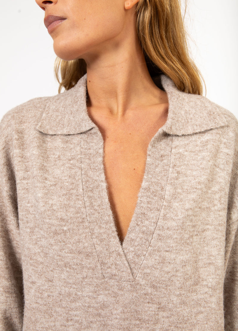 CC Heart CC HEART EMERIE POLO SWEATER Knitwear Sand melange - 261