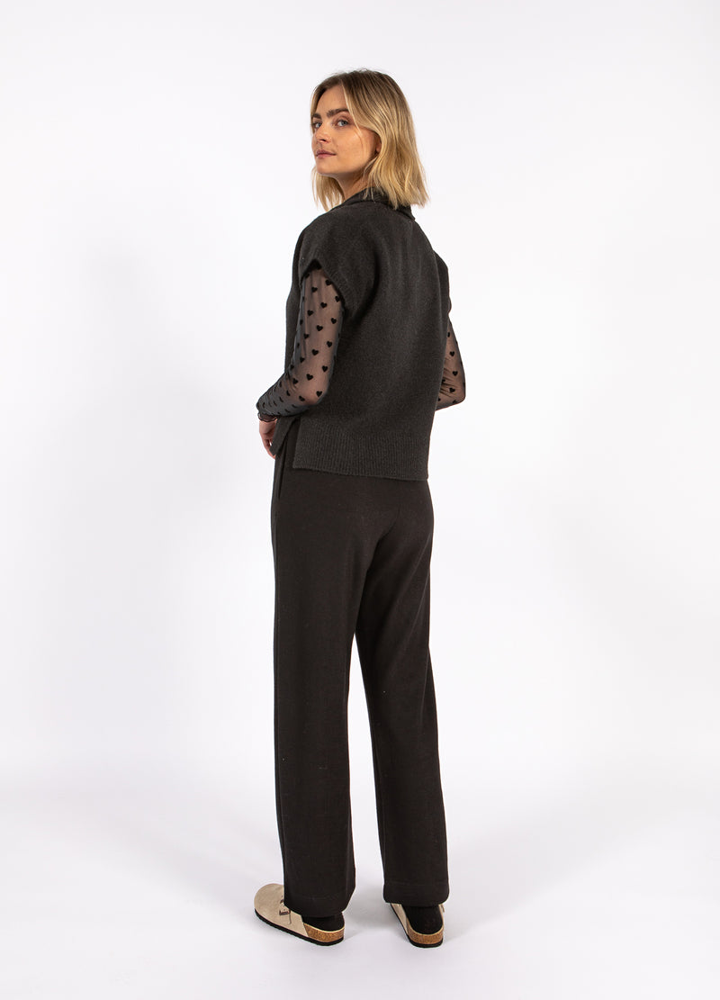 CC Heart CC HEART EMERIE STRIKKET POLO TOP Knitwear Black - 100
