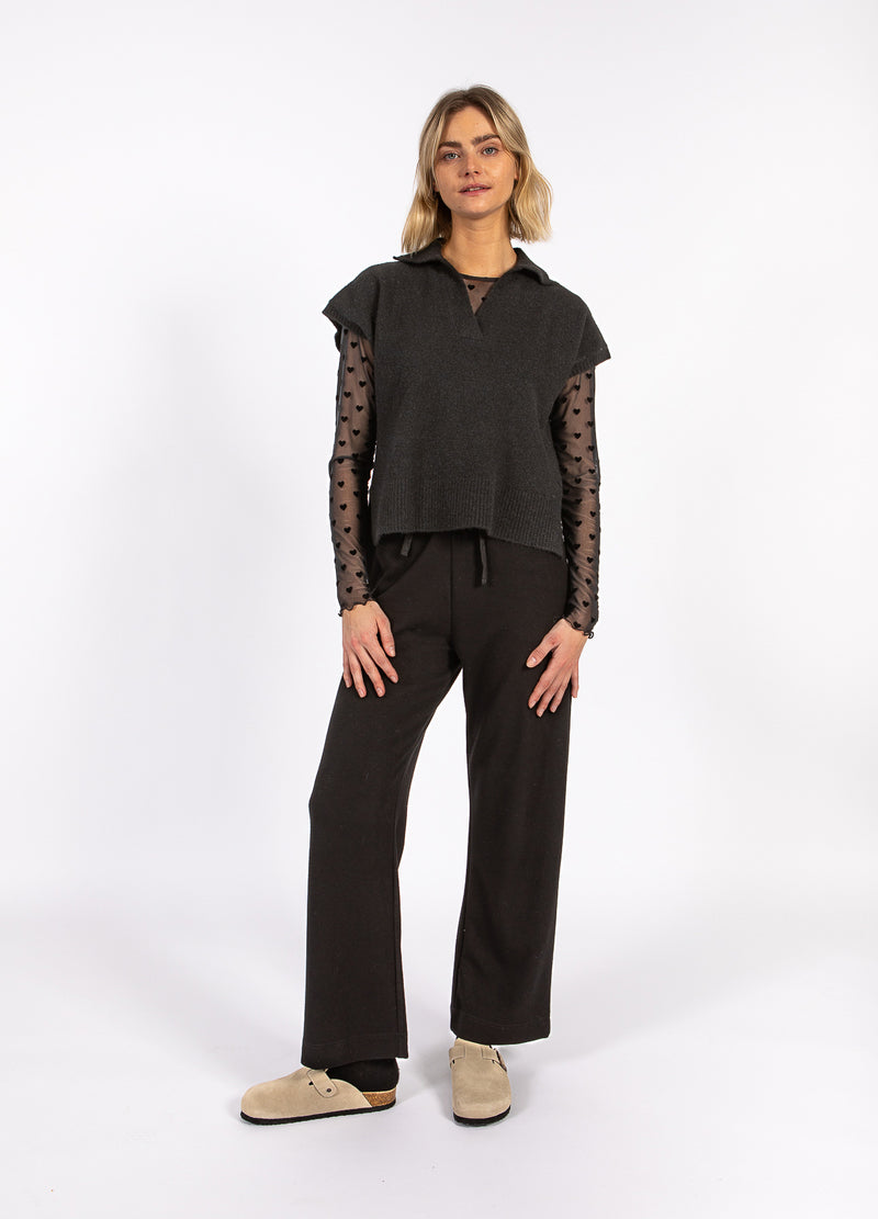CC Heart CC HEART EMERIE STRIKKET POLO TOP Knitwear Black - 100