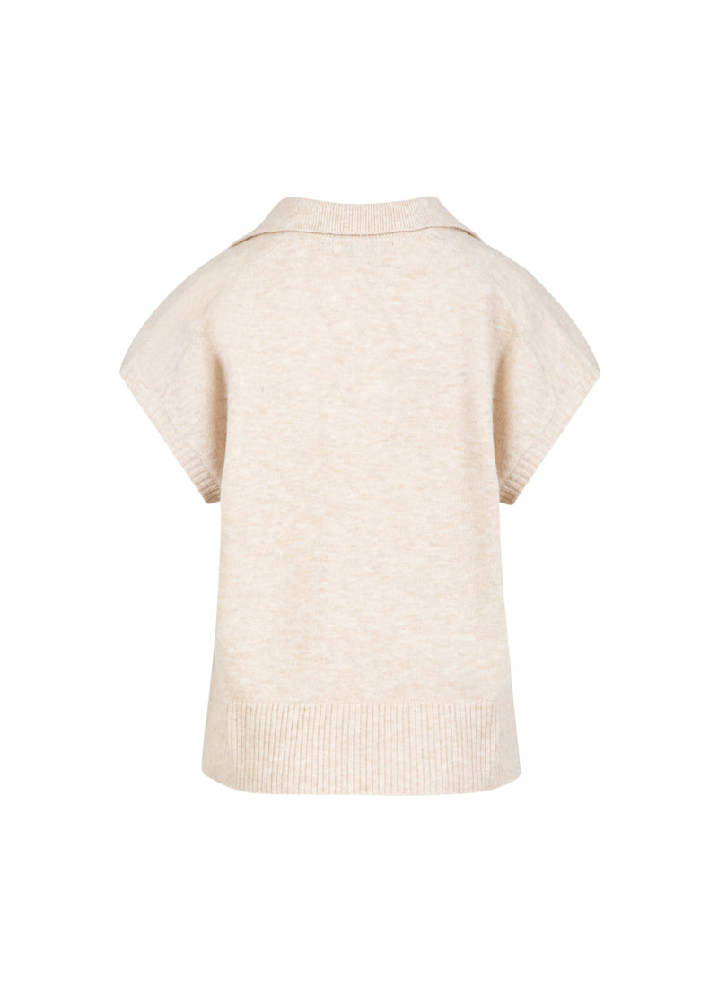 CC Heart CC HEART EMERIE STRIKKET POLO TOP Knitwear Off white melange - 267