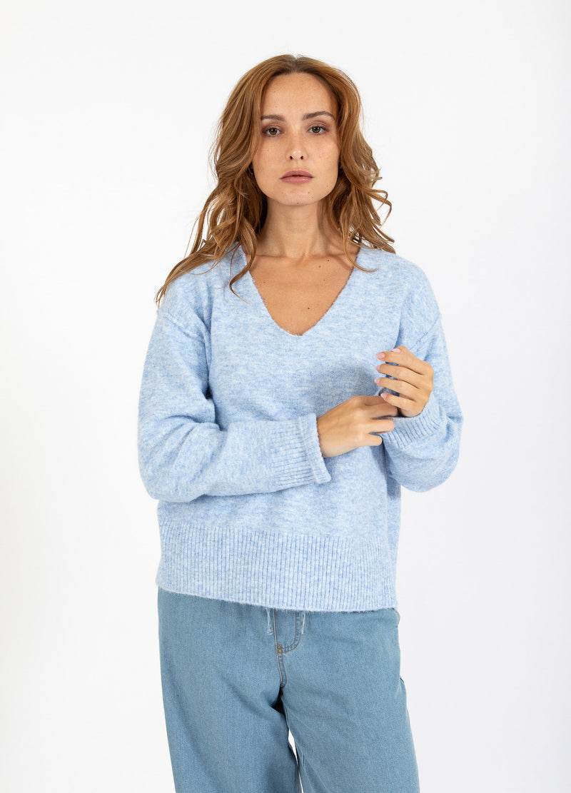 CC Heart CC HEART EMERIE V-HALS SWEATER Knitwear Dream blue - 529