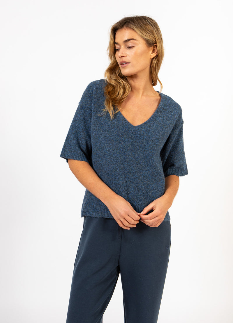 CC Heart CC HEART EMERIE V-HALS SWEATER Knitwear Navy melange - 541