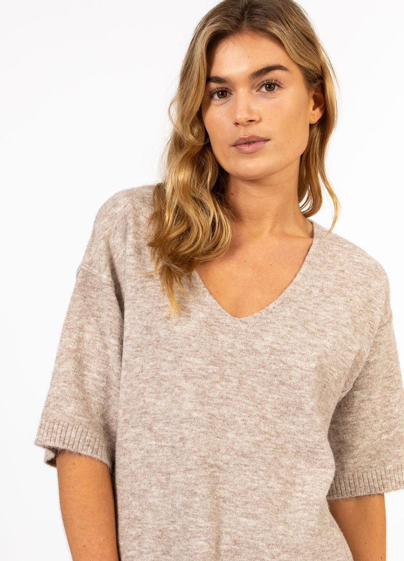 CC Heart CC HEART EMERIE V-HALS SWEATER Knitwear Sand melange - 261