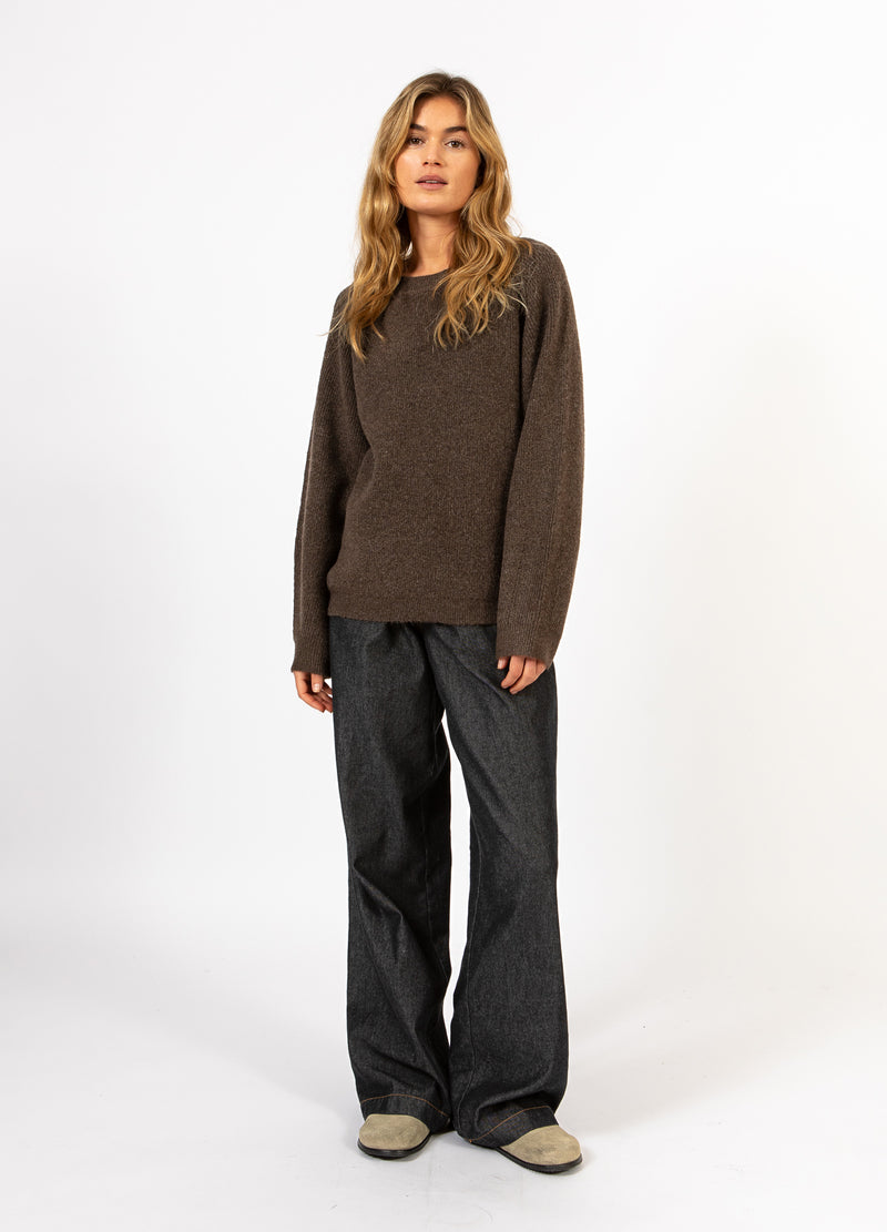 CC Heart CC HEART EMMA O-HALS SWEATER Knitwear Chocolate melange - 388