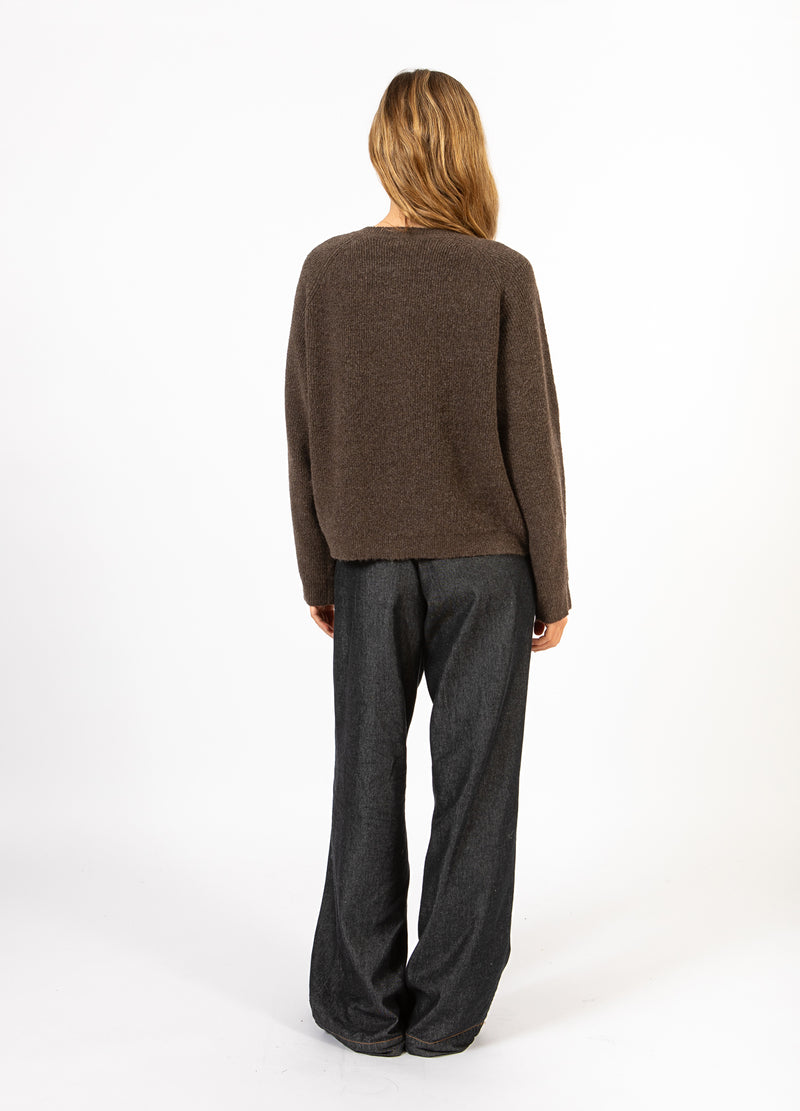 CC Heart CC HEART EMMA O-UDSKÆRING STRIKKET CARDIGAN Knitwear Chocolate melange - 388