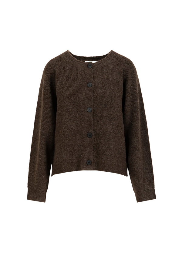 CC Heart CC HEART EMMA O-UDSKÆRING STRIKKET CARDIGAN Knitwear Chocolate melange - 388