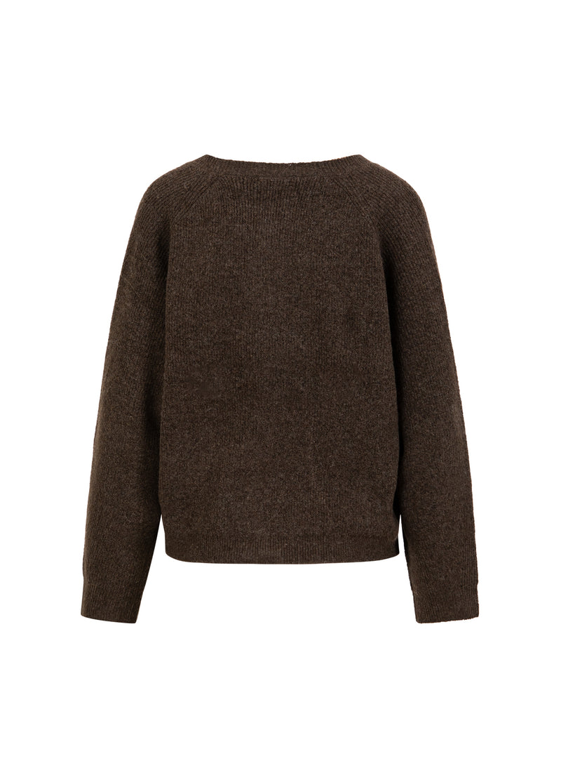 CC Heart CC HEART EMMA O-UDSKÆRING STRIKKET CARDIGAN Knitwear Chocolate melange - 388