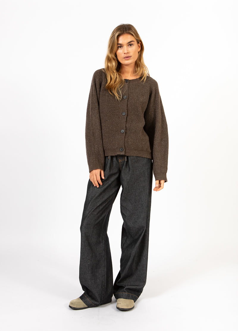 CC Heart CC HEART EMMA O-UDSKÆRING STRIKKET CARDIGAN Knitwear Chocolate melange - 388