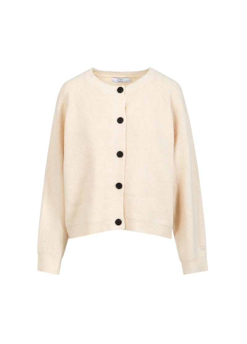 CC Heart CC HEART EMMA O-UDSKÆRING STRIKKET CARDIGAN Knitwear Creme - 241