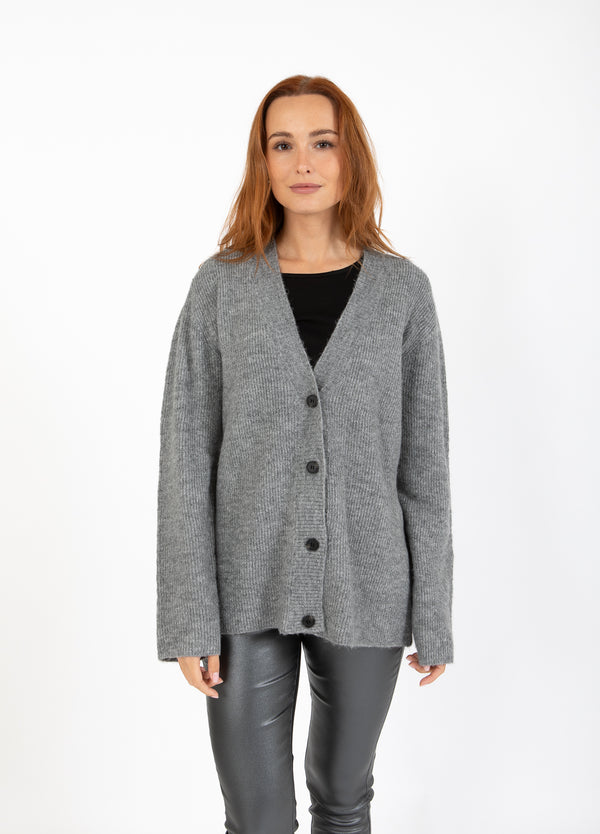 CC Heart CC HEART EMMA V-HALS CARDIGAN Knitwear Dark Grey Melange - 128