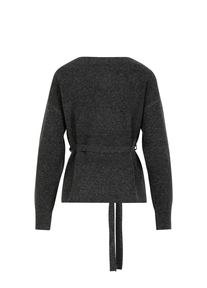 CC Heart CC HEART EMMA WRAP STRIKCARDIGAN Knitwear Dark grey melange - 172