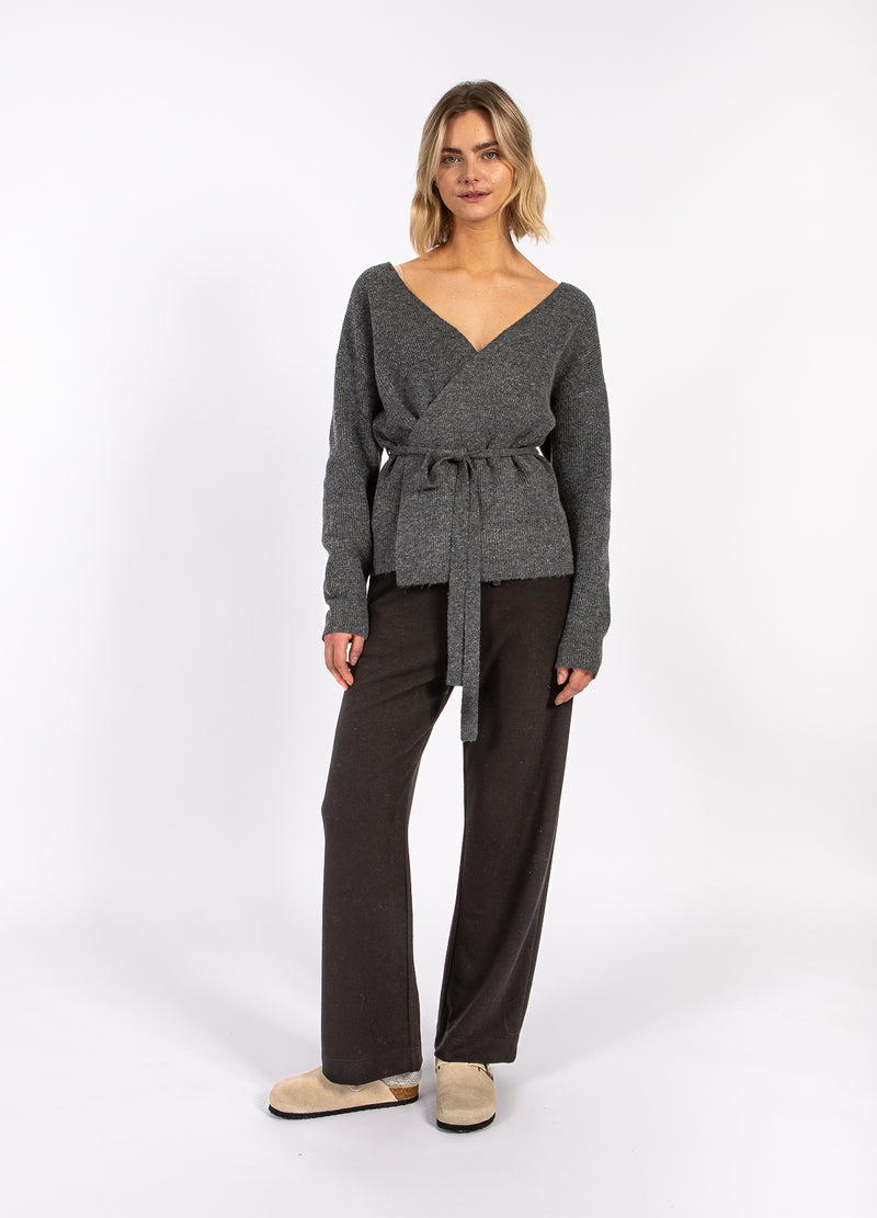 CC Heart CC HEART EMMA WRAP STRIKCARDIGAN Knitwear Dark grey melange - 172