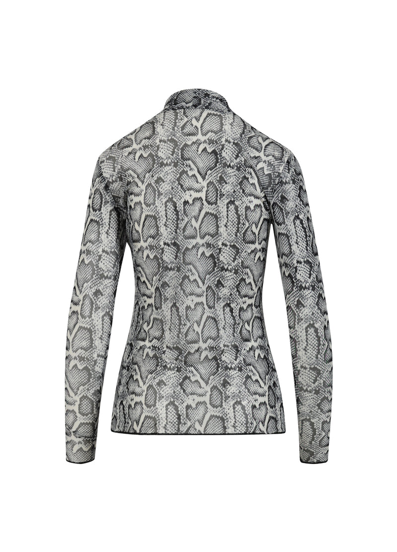 CC Heart CC HEART EVE MESH HØJHALSET TRØJE Shirt/Blouse White snake print - 270