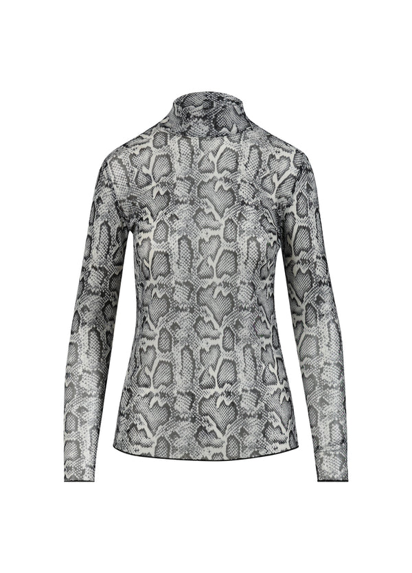 CC Heart CC HEART EVE MESH HØJHALSET TRØJE Shirt/Blouse White snake print - 270