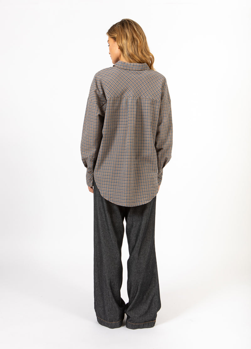 CC Heart CC HEART GEMMA TERNET LØS SKJORTE Shirt/Blouse Brown check - 371