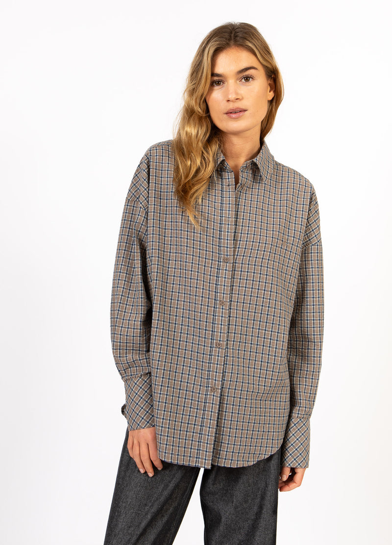 CC Heart CC HEART GEMMA TERNET LØS SKJORTE Shirt/Blouse Brown check - 371