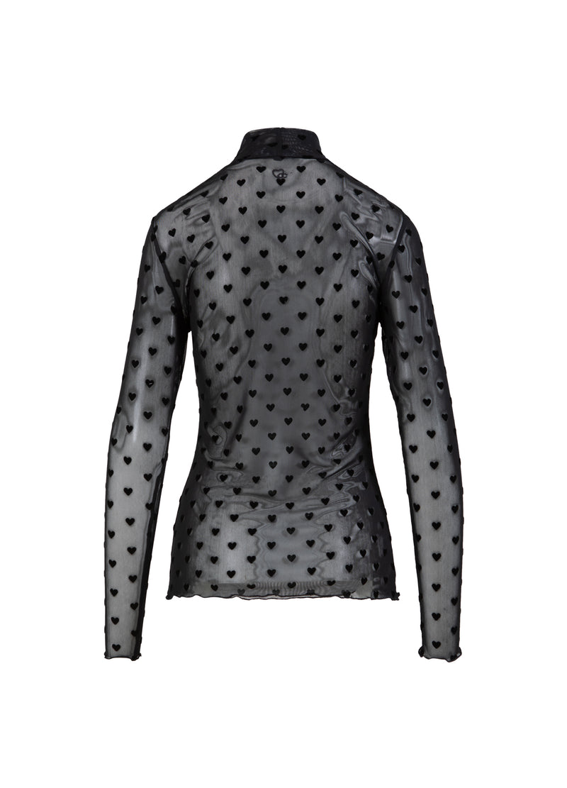 CC Heart CC HEART GENNEMSIGTIG TOP Shirt/Blouse Black glitter heart - 100