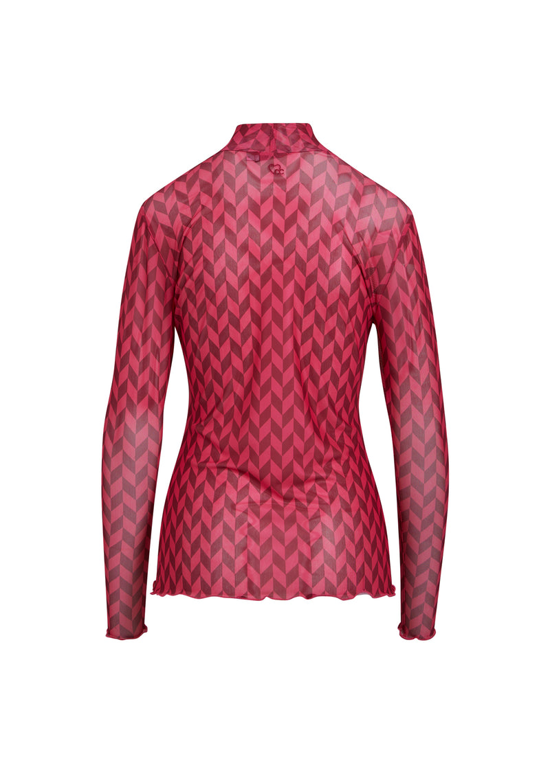 CC Heart CC HEART GENNEMSIGTIG TOP Shirt/Blouse Pink/bordeaux Square - 913