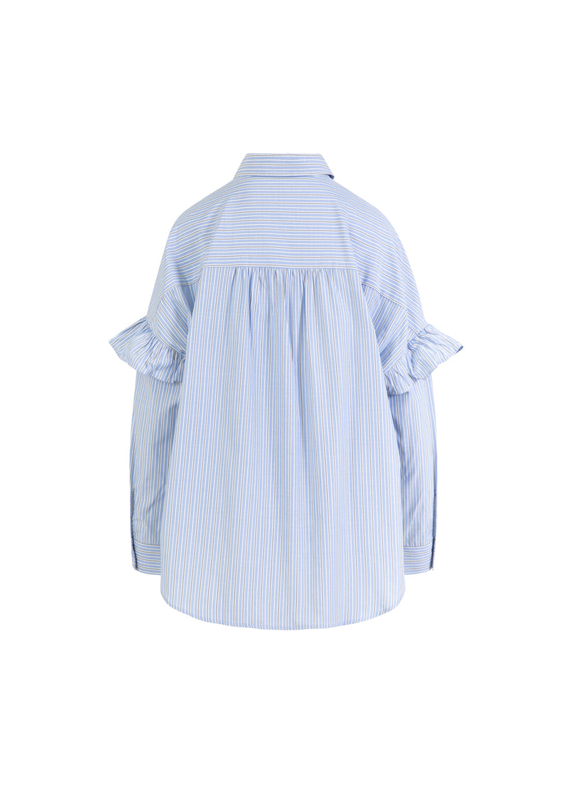 CC Heart CC HEART GIA STRIBET RYNKE-SKJORTE Shirt/Blouse Blue stripes - 595