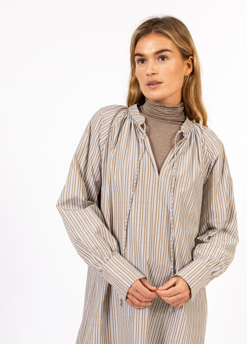 CC Heart CC HEART GIA STRIBET TUNIKA KJOLE Shirt/Blouse Brown stripes - 399
