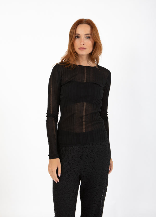 CC Heart CC HEART GRACE FINT STRIK BLUSE Knitwear Black - 100