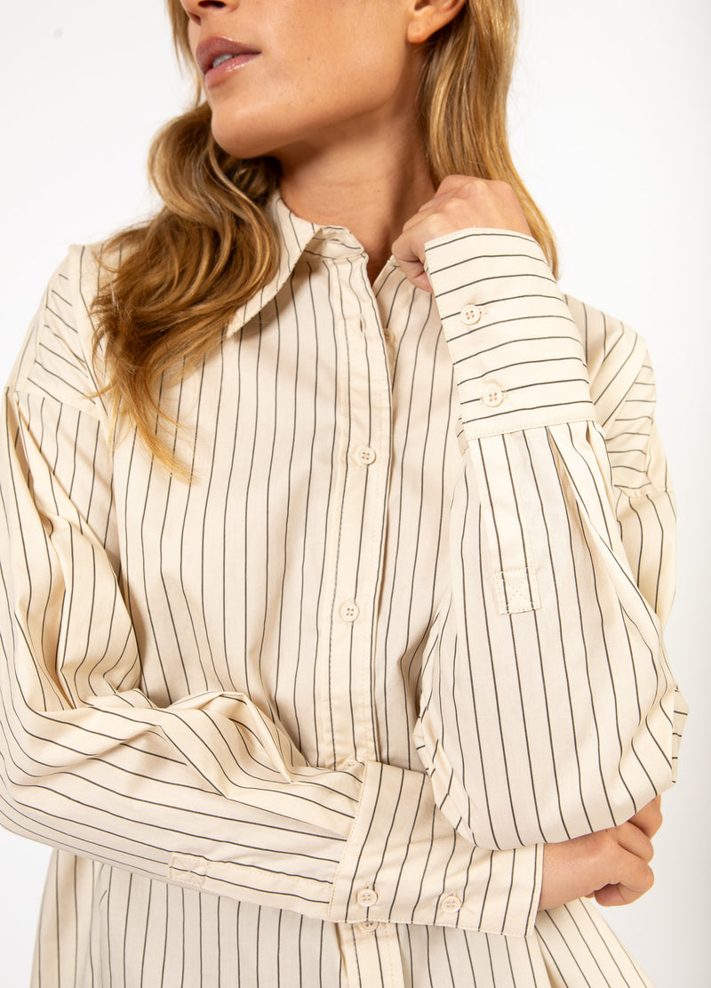 CC Heart CC HEART GRACIE STRIBET LØS SKJORTE Shirt/Blouse Creme stripes - 285