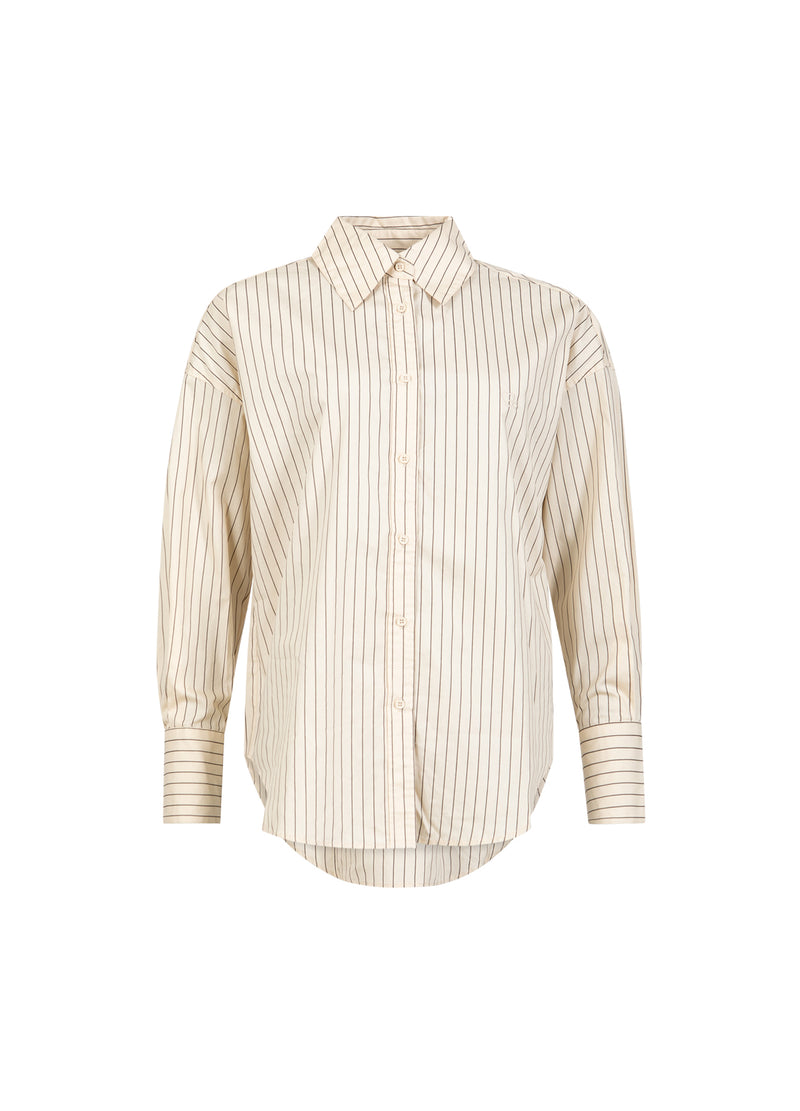 CC Heart CC HEART GRACIE STRIBET LØS SKJORTE Shirt/Blouse Creme stripes - 285