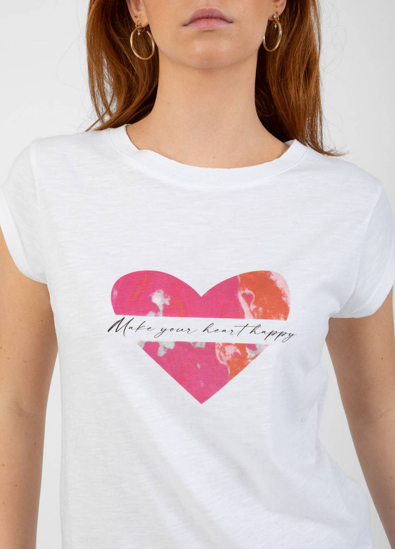 CC Heart CC HEART HAPPY T-SHIRT T-Shirt White - 200 (Pink print)