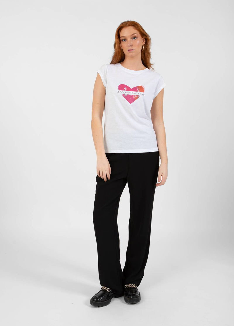 CC Heart CC HEART HAPPY T-SHIRT T-Shirt White - 200 (Pink print)