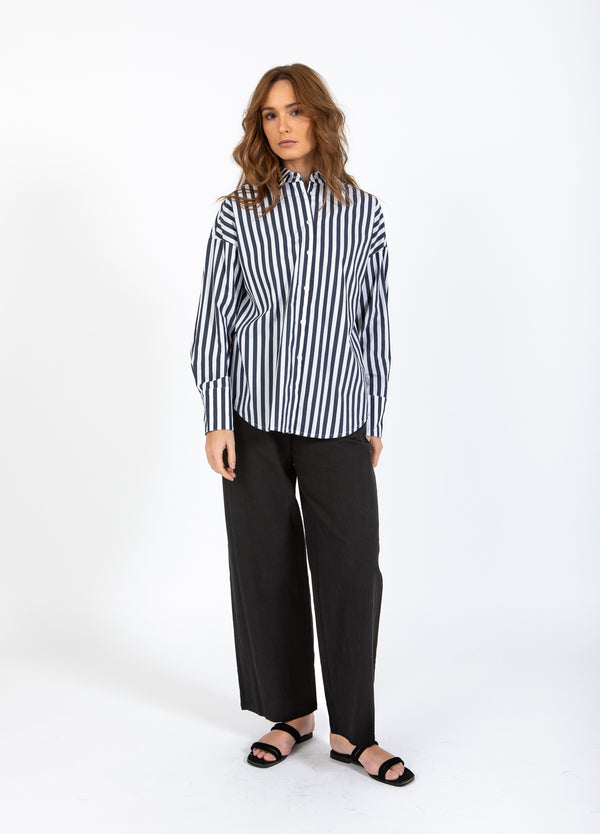 CC Heart CC HEART HARPER OVERSIZED SKJORTE M. STRIBER Shirt/Blouse Navy stripe - 593