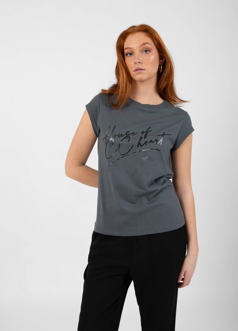 CC Heart CC HEART HOUSE T-SHIRT - KORT ÆRME T-Shirt Dark Stone Grey - 149