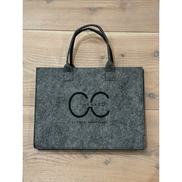 CC Heart CC HEART INDKØBSPOSE Accessories Dark Grey Melange - 104