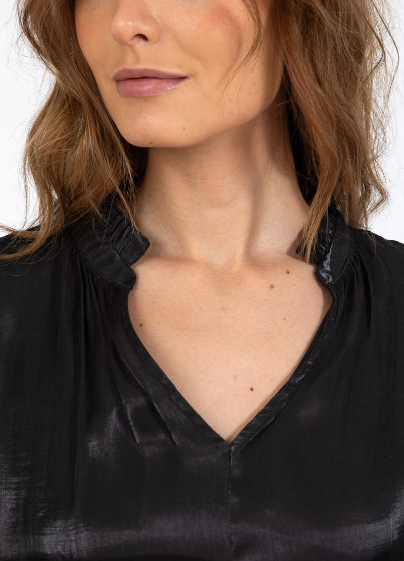 CC Heart CC HEART JOLIE METALLIC TOP MED RYNKER Shirt/Blouse Black - 100