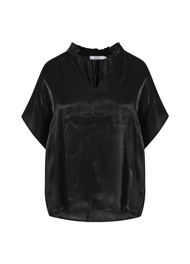 CC Heart CC HEART JOLIE METALLIC TOP MED RYNKER Shirt/Blouse Black - 100